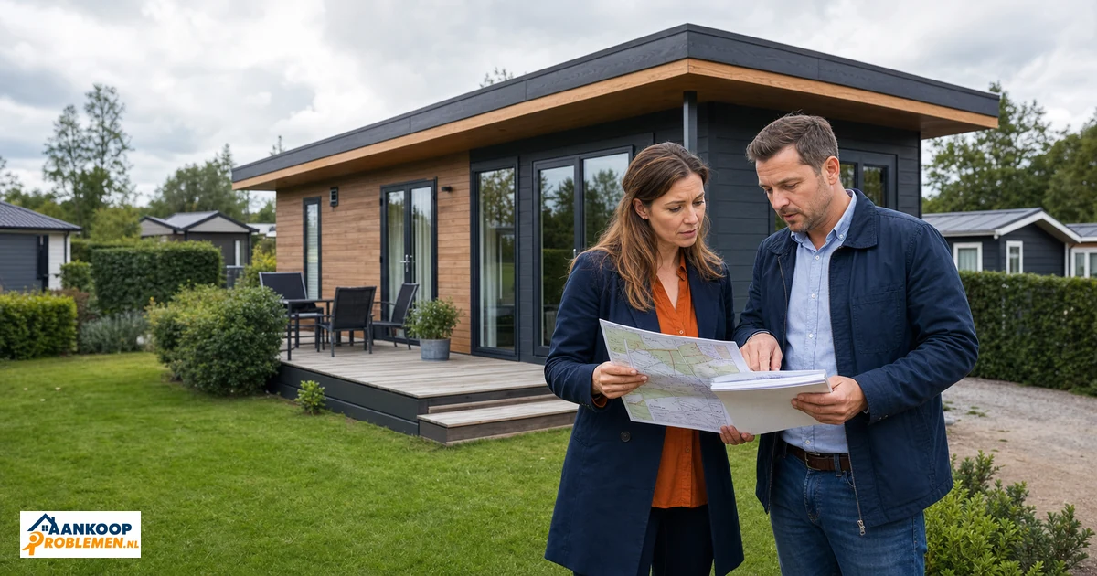 Kopers bestuderen de bestemming van een Nederlandse recreatiewoning
